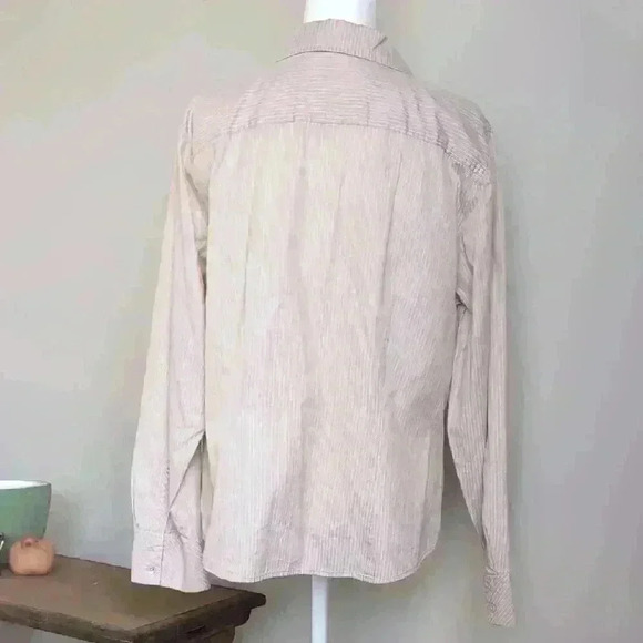 Talbot's Peach Striped Women's Shirt - Picture 3 of 7